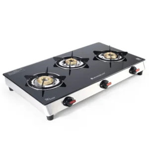 Galaxy 3 Burner Auto Cooktop | 6mm Toughened Glass | Piezo Auto Ignition