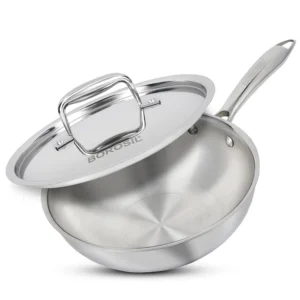 Borosil Cookfresh SS Tri-ply Wok with Lid