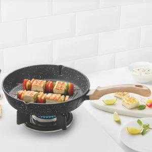 Borosil Vajra Nonstick Grill Fry Pan | Round